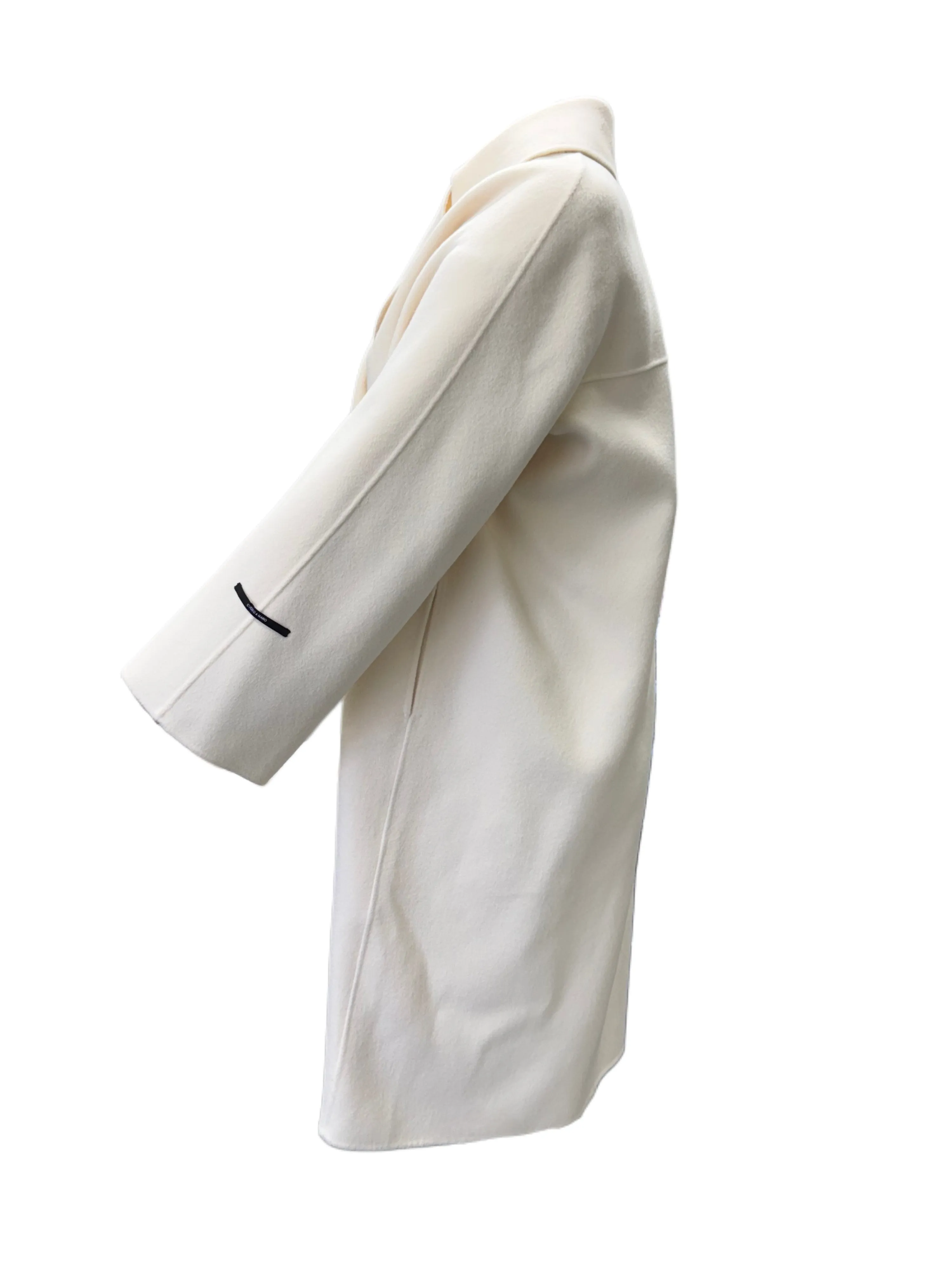 Marina Rinaldi Women's White Tabloidbis Button Closure Coat NWT