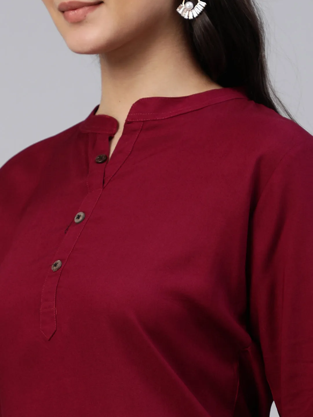 Maroon Woven Rayon Tunic #430