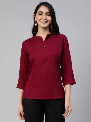 Maroon Woven Rayon Tunic #430