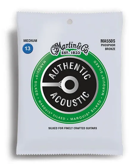 Martin Authentic Acoustic Marquis Silked 92/8 Phosphor Bronze Medium Guitar String Set (13-56)