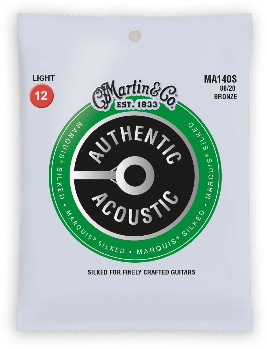 MARTIN MA140S LIGHT 12 - 54 BRONZE 80/20 AUTHENTIC ACOUSTIC MARQUIS® SILKED GUITAR STRINGS