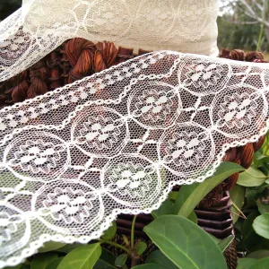 Medallion Cream Scalloped Lace Trim 4½" wide