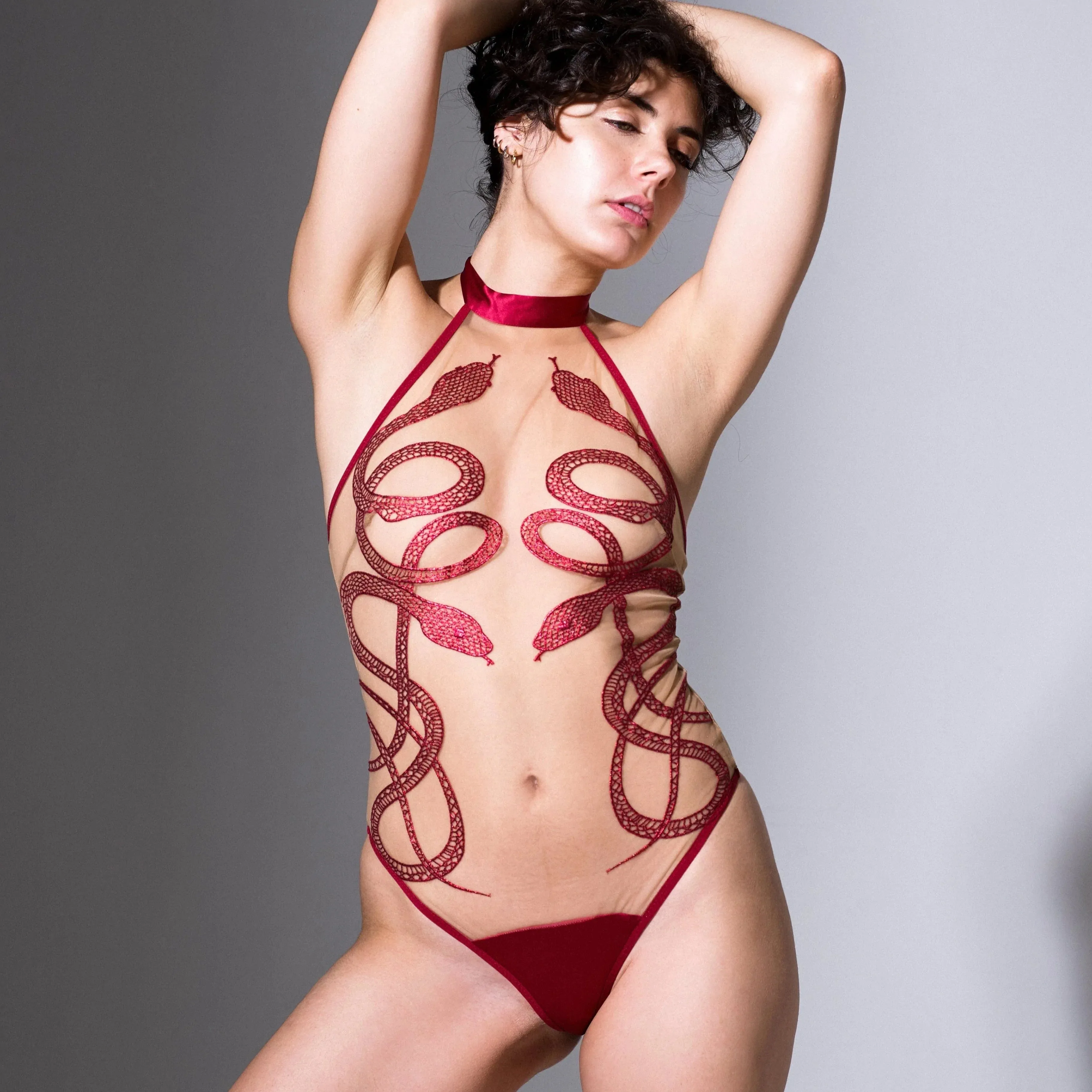 Medusa Bodysuit in Oxblood