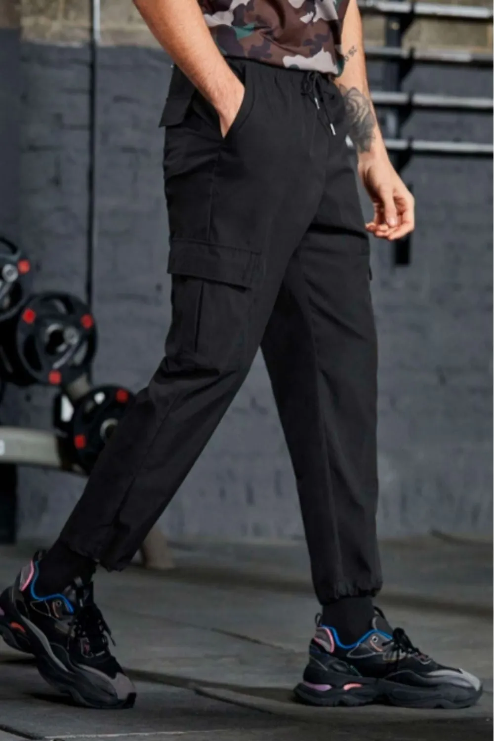 Men Flap Pocket Cargo Trousers