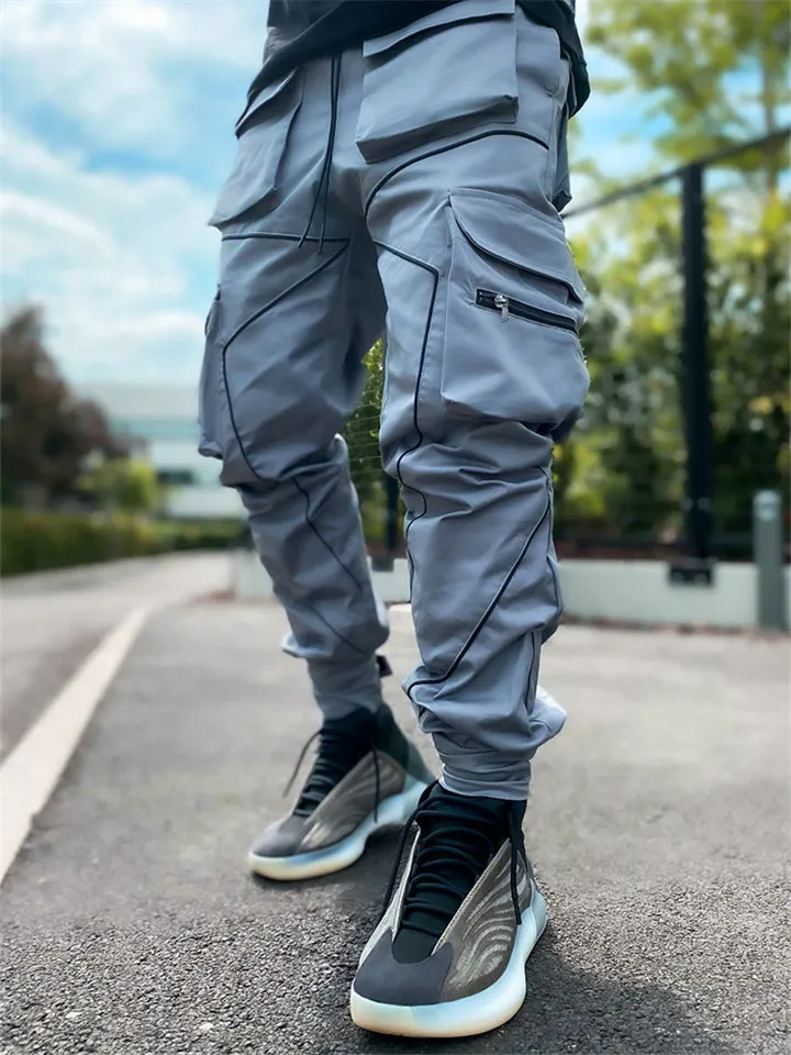 Men's Cool Multi-Pocket Reflective Cargo Pants