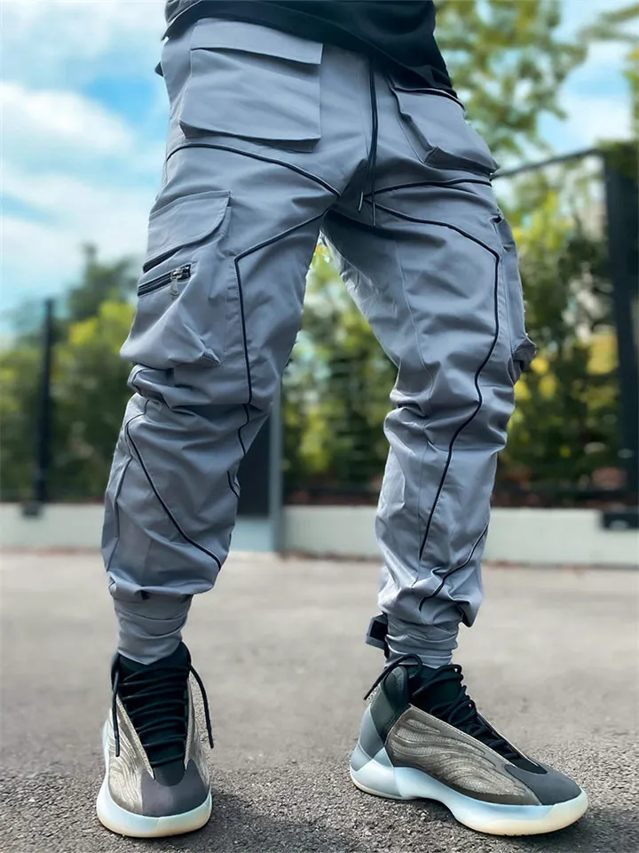 Men's Cool Multi-Pocket Reflective Cargo Pants