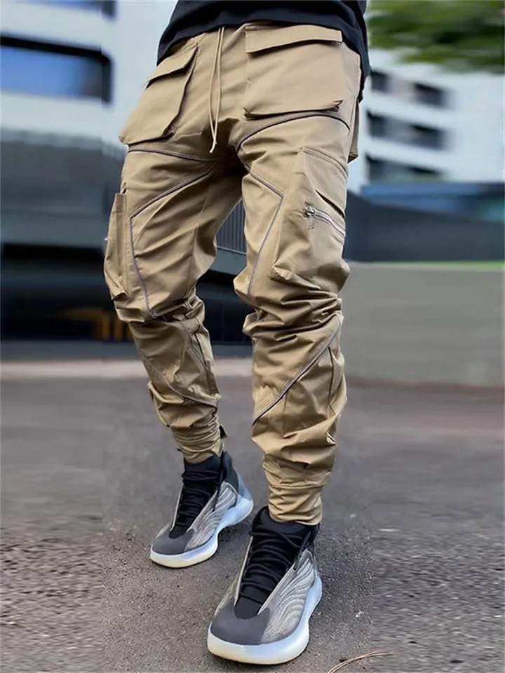 Men's Cool Multi-Pocket Reflective Cargo Pants