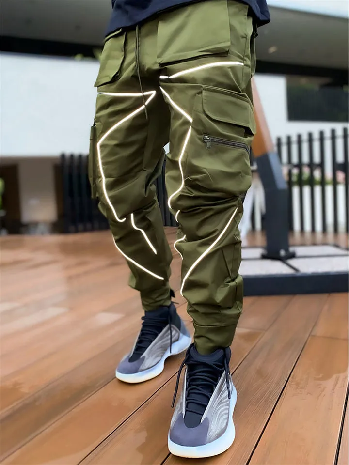 Men's Cool Multi-Pocket Reflective Cargo Pants
