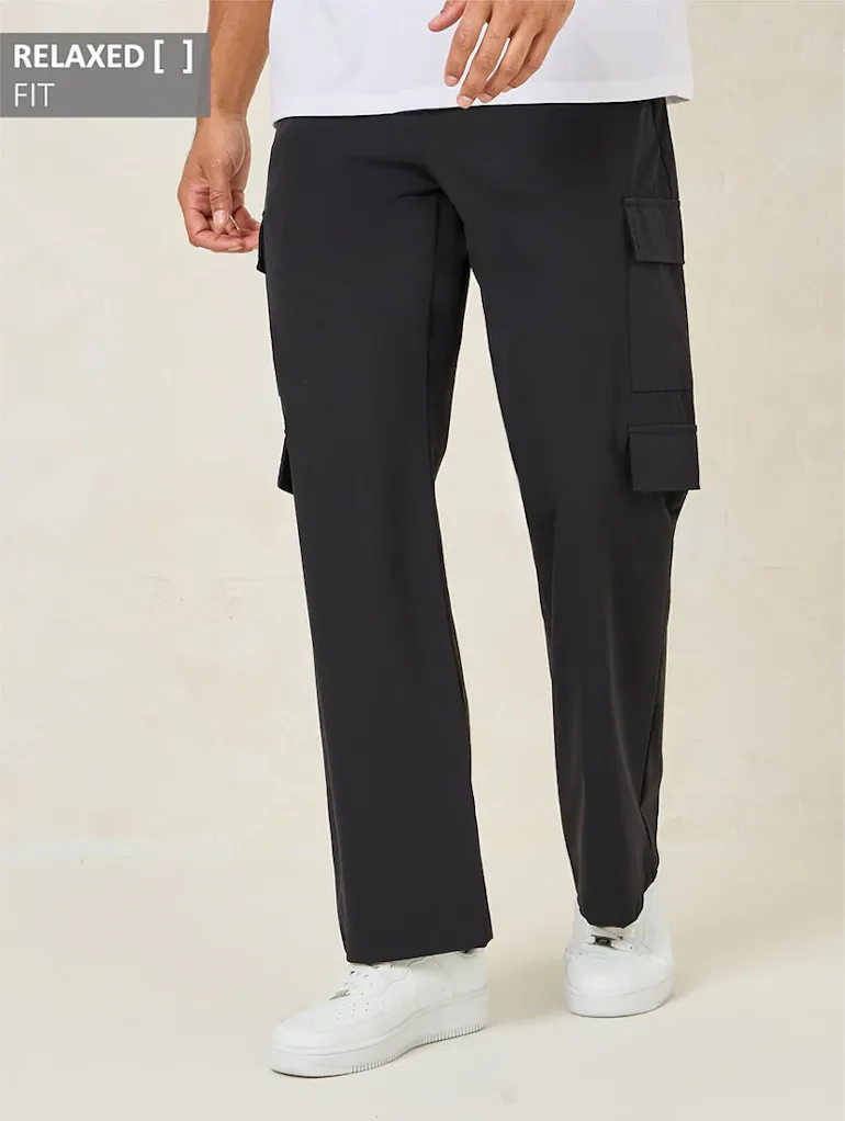 Men’s Cotton Cargo Pants (Color black) (Size 32)