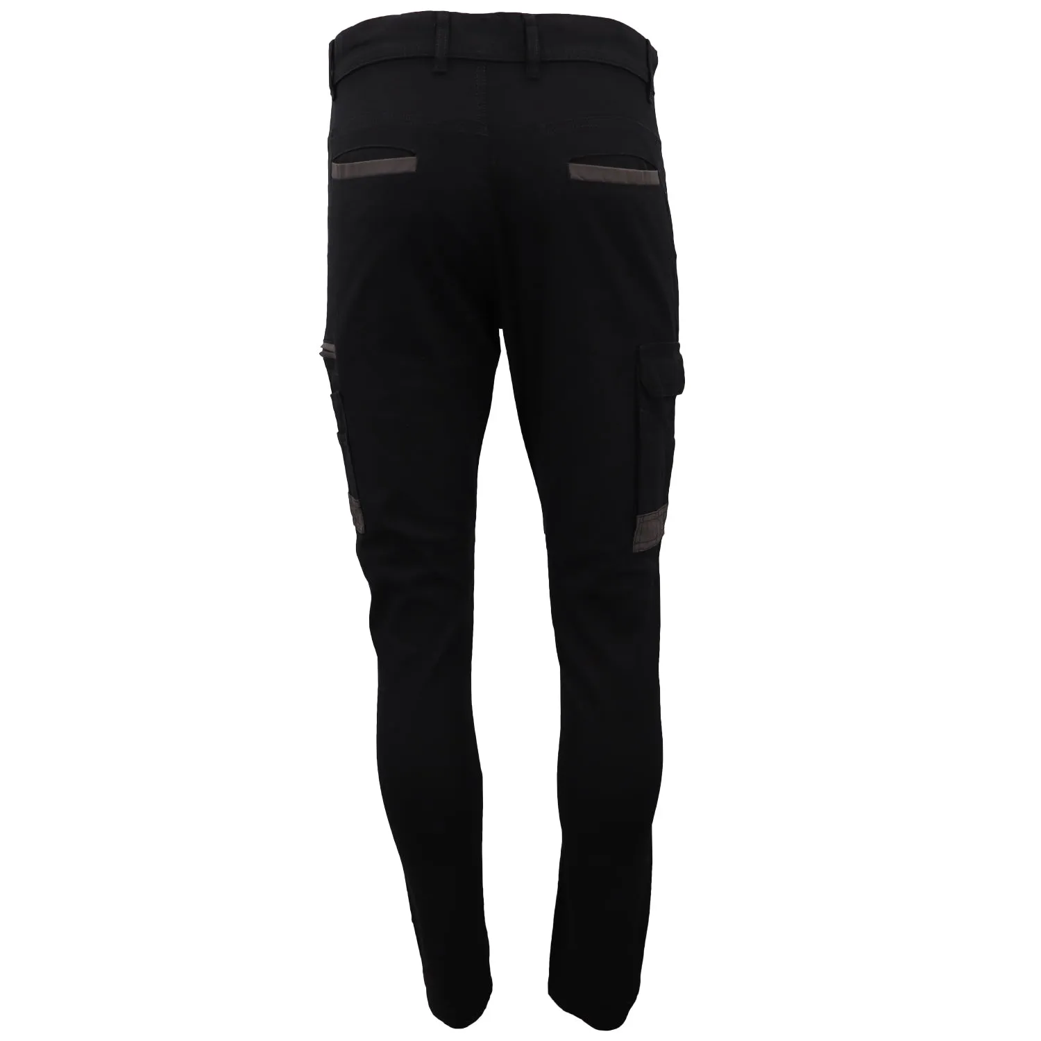 Men's Cotton Drill Cargo Work Pants UPF 50  13 Pockets Tradies Workwear Trousers, Navy, 36