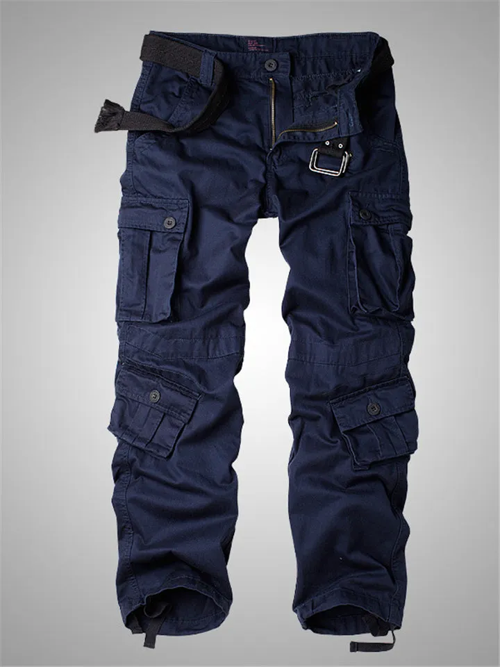 Men's Loose Straight Outdoor Multi-Pocket Cargo Pants