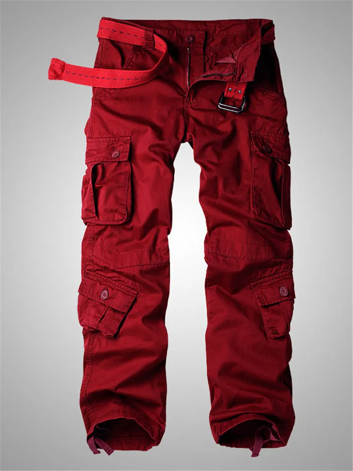 Men's Loose Straight Outdoor Multi-Pocket Cargo Pants
