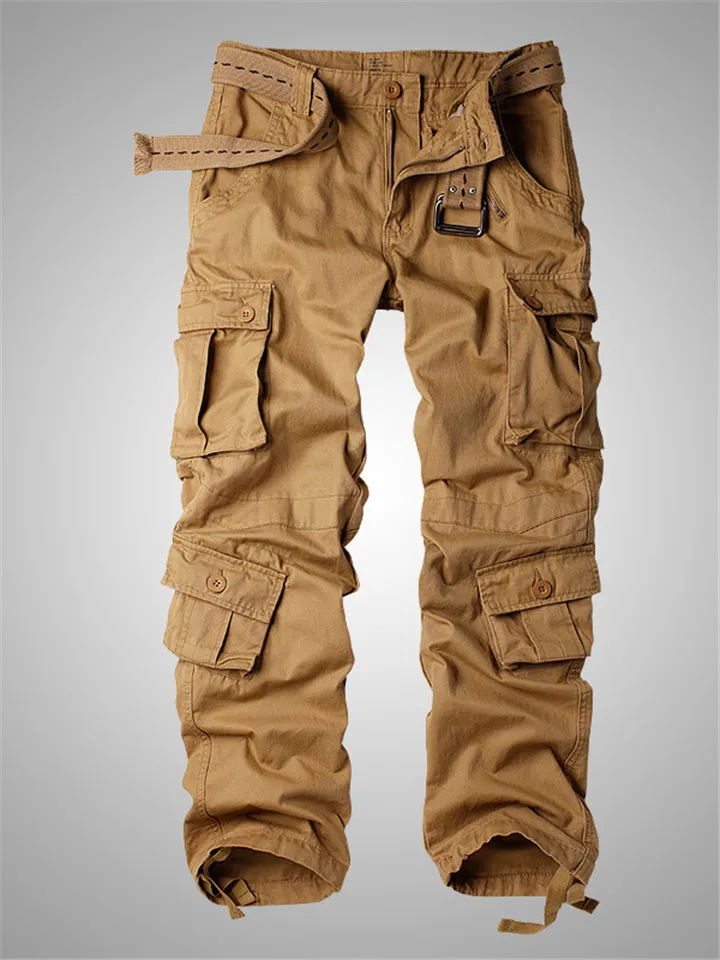 Men's Loose Straight Outdoor Multi-Pocket Cargo Pants