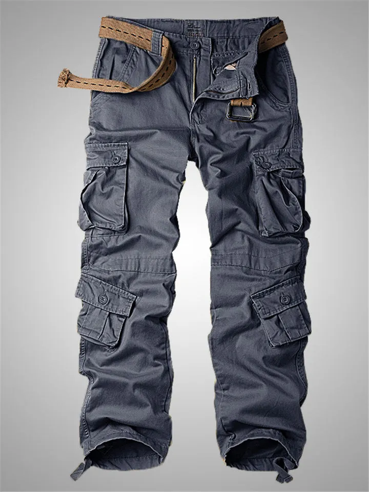 Men's Loose Straight Outdoor Multi-Pocket Cargo Pants