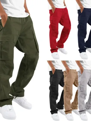 Men's Plus Size Straight Multi Pocket Cargo Pants
