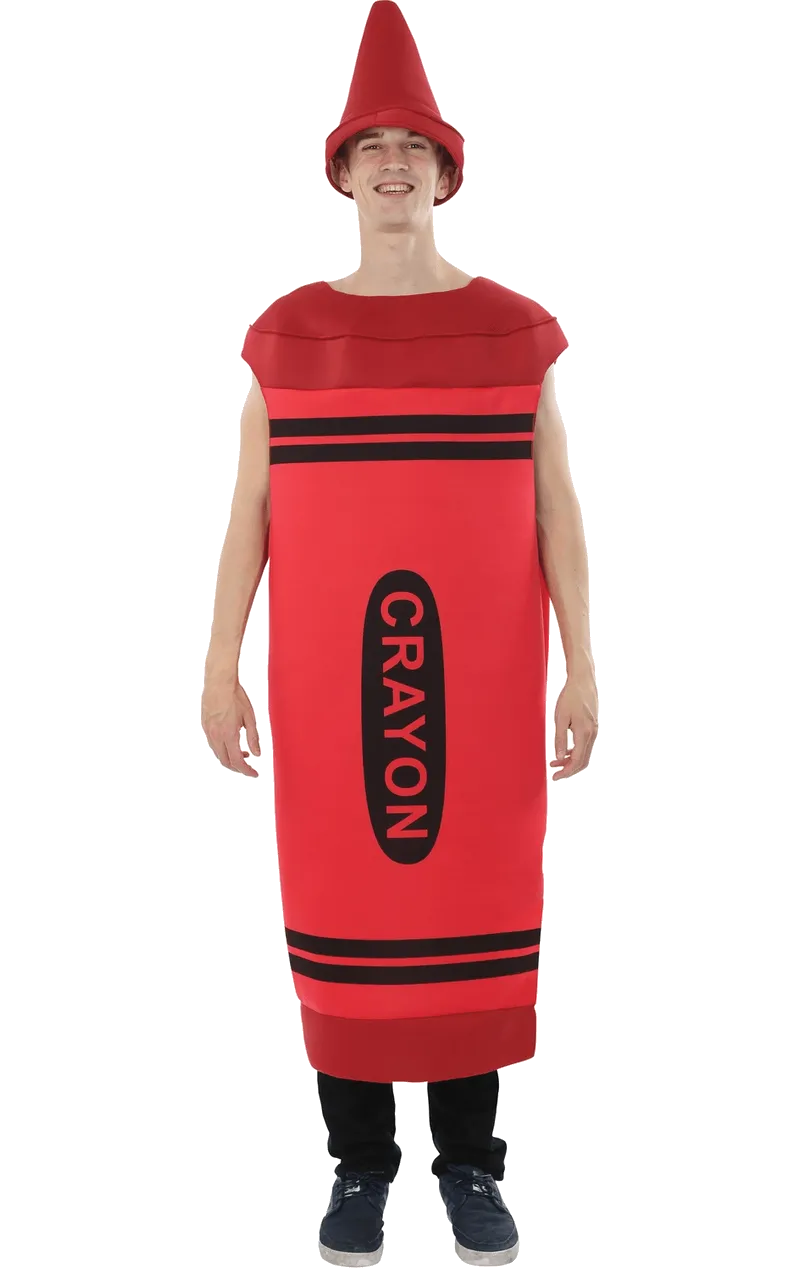 Mens Red Crayon Costume