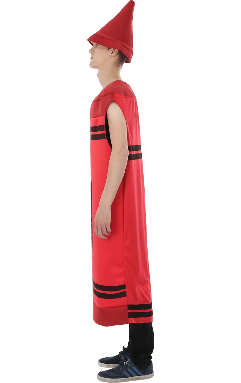 Mens Red Crayon Costume