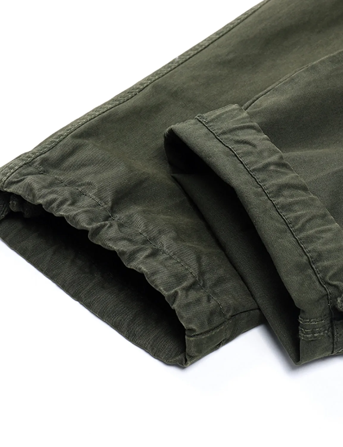 Men's Solid Color Casual Pocket Outdoor Breathable Cotton Cargo Pants