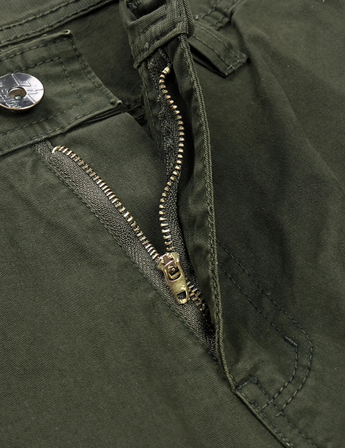 Men's Solid Color Casual Pocket Outdoor Breathable Cotton Cargo Pants