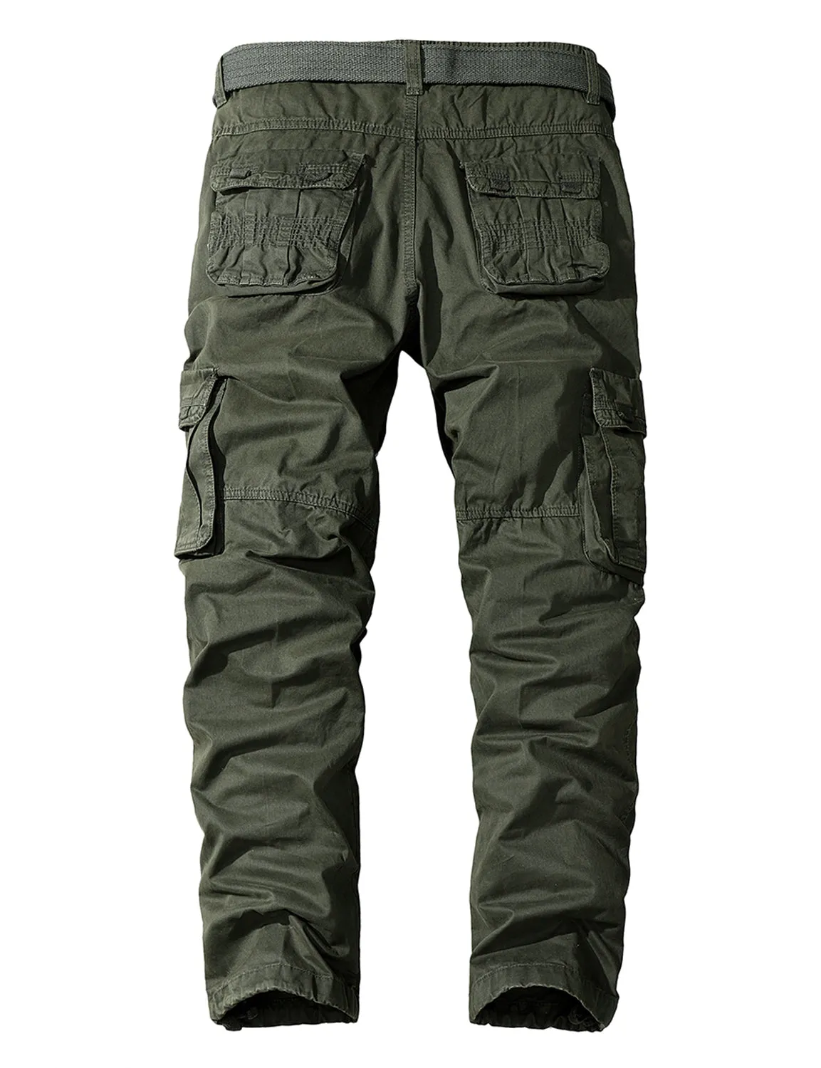 Men's Solid Color Casual Pocket Outdoor Breathable Cotton Cargo Pants