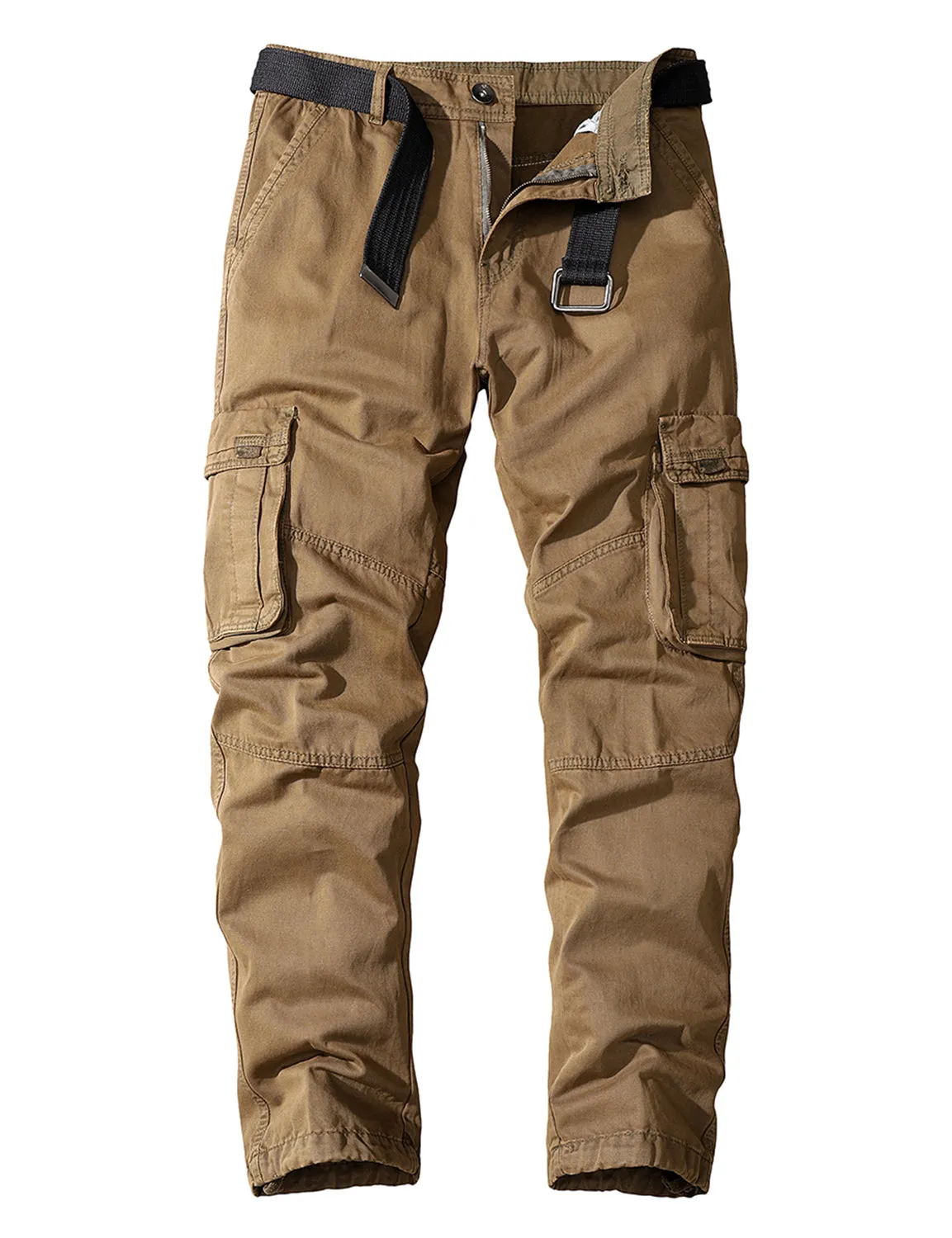 Men's Solid Color Casual Pocket Outdoor Breathable Cotton Cargo Pants