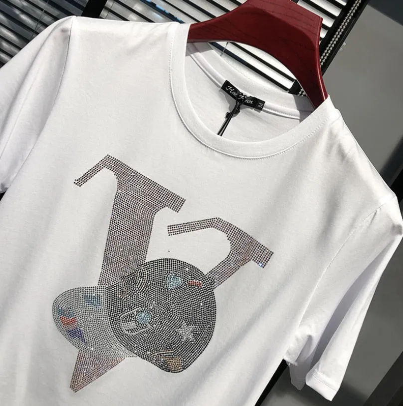 Men's Tops T-shirts Hot Drilling