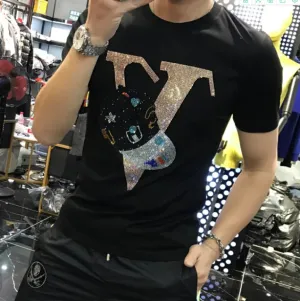 Men's Tops T-shirts Hot Drilling