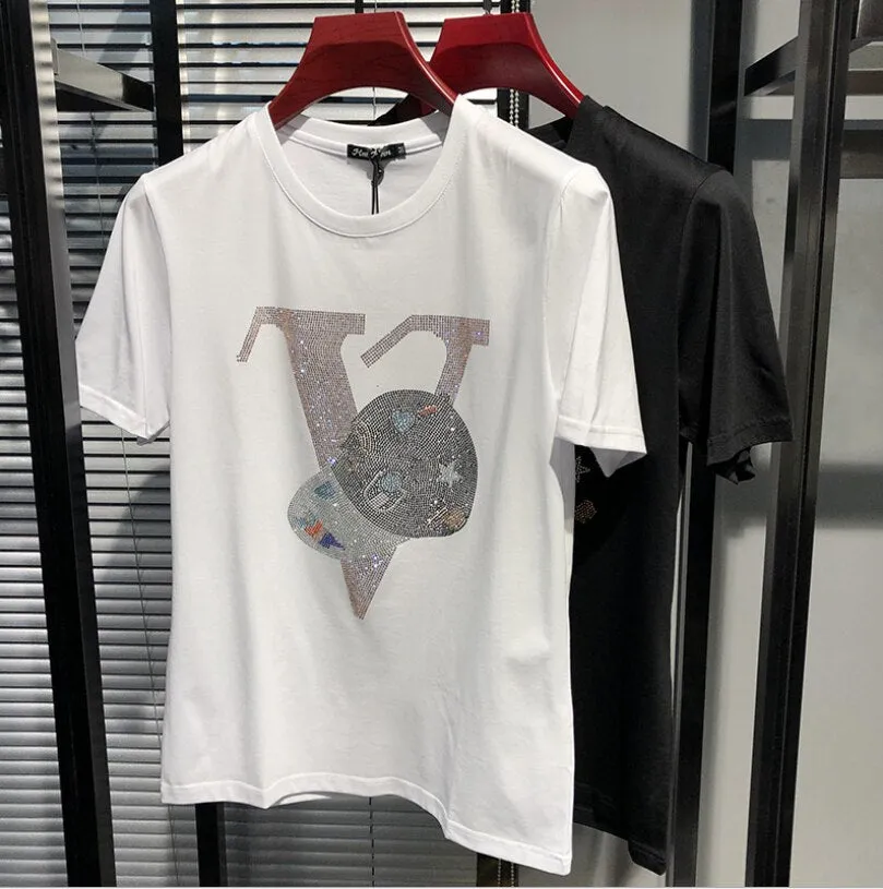 Men's Tops T-shirts Hot Drilling