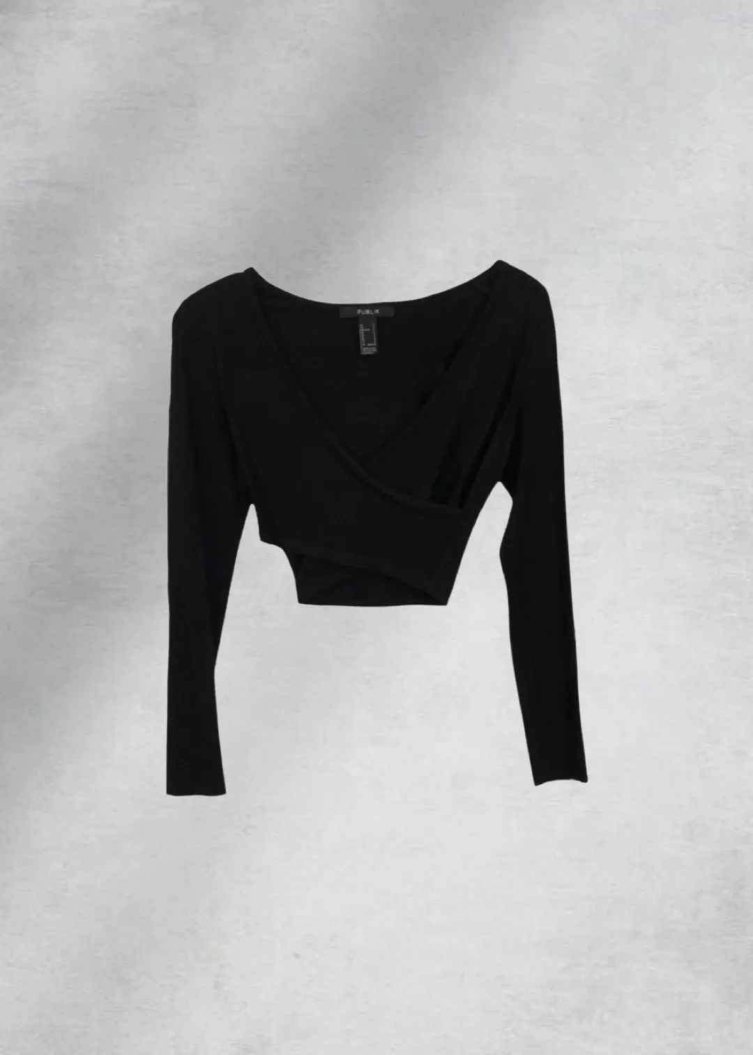 Merleen Crossover Crop Top - Black