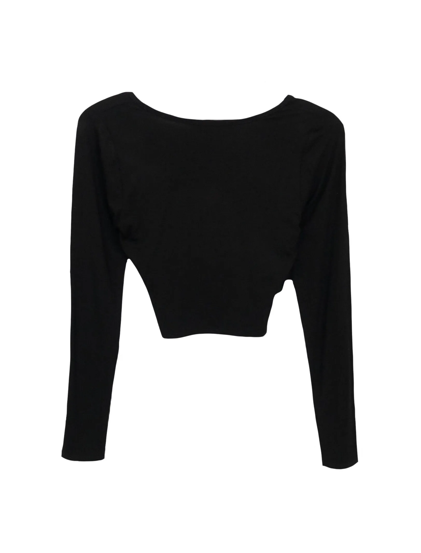 Merleen Crossover Crop Top - Black