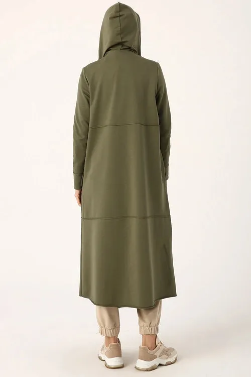 Midi Length Zip-up Hoodie