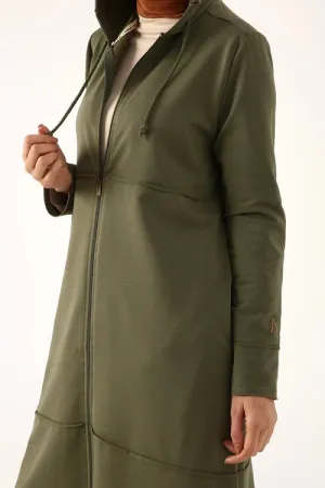 Midi Length Zip-up Hoodie