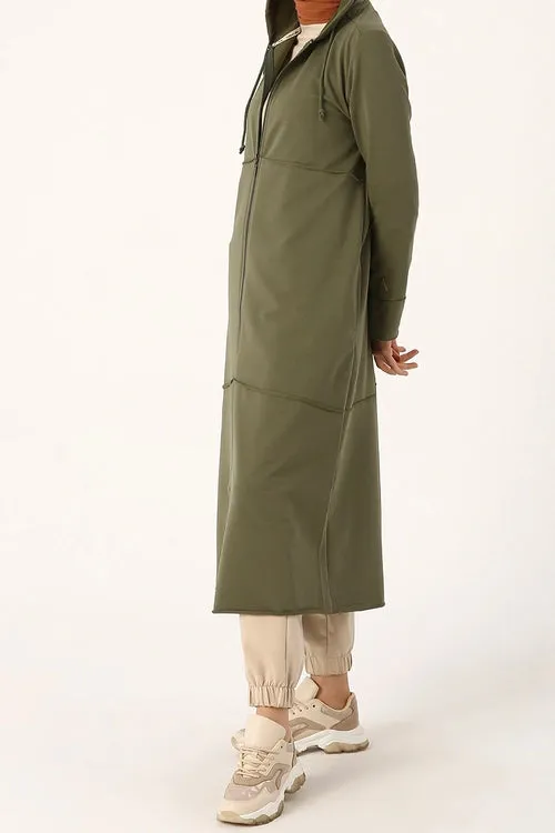 Midi Length Zip-up Hoodie
