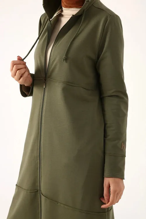 Midi Length Zip-up Hoodie