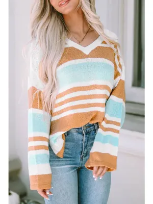 Miller Colorblock Stripe Split Sweater
