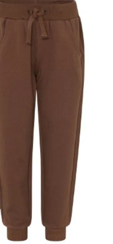 Minymo Cocoa Brown Organic Cotton Sweat Pants: Sizes 2 to 12 Years