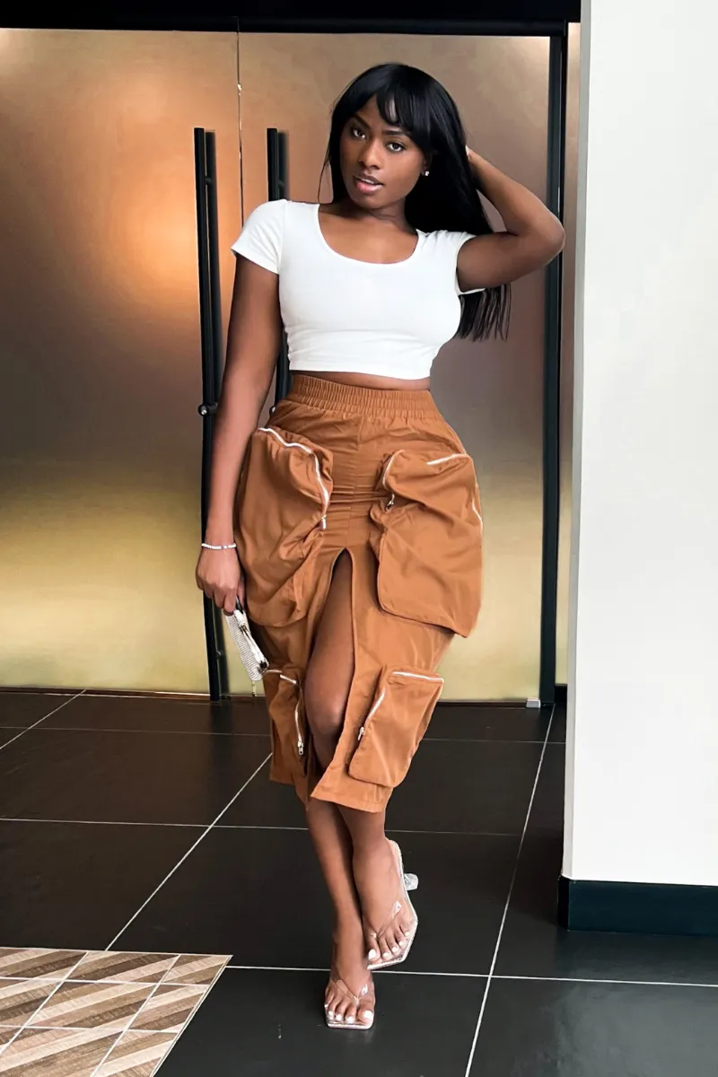MOCHA VACATION CARGO | SKIRT