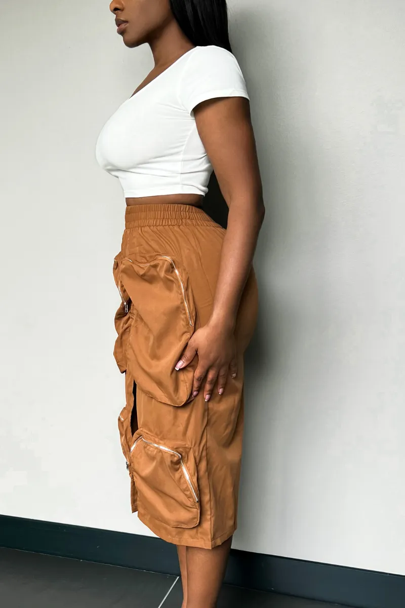 MOCHA VACATION CARGO | SKIRT