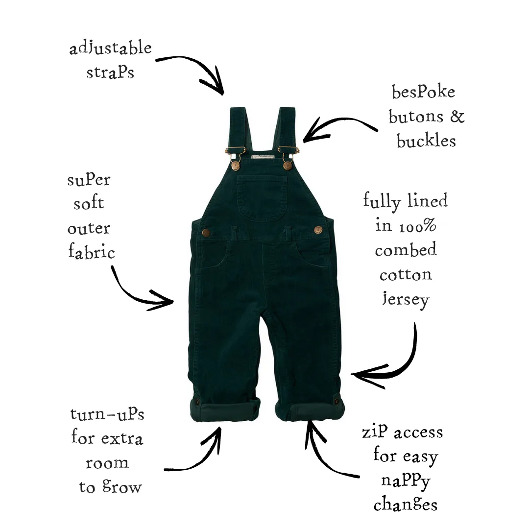 Moss Green Corduroy Dungarees