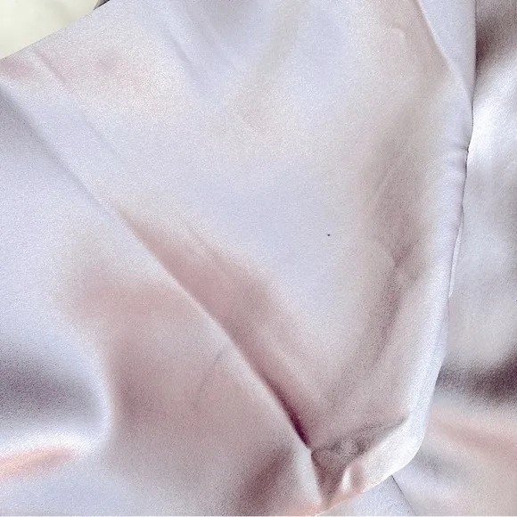 MULBERRY SILK WRAP PAJAMA TOP LONG SLEEVE BED JACKET Pewter Gray XL