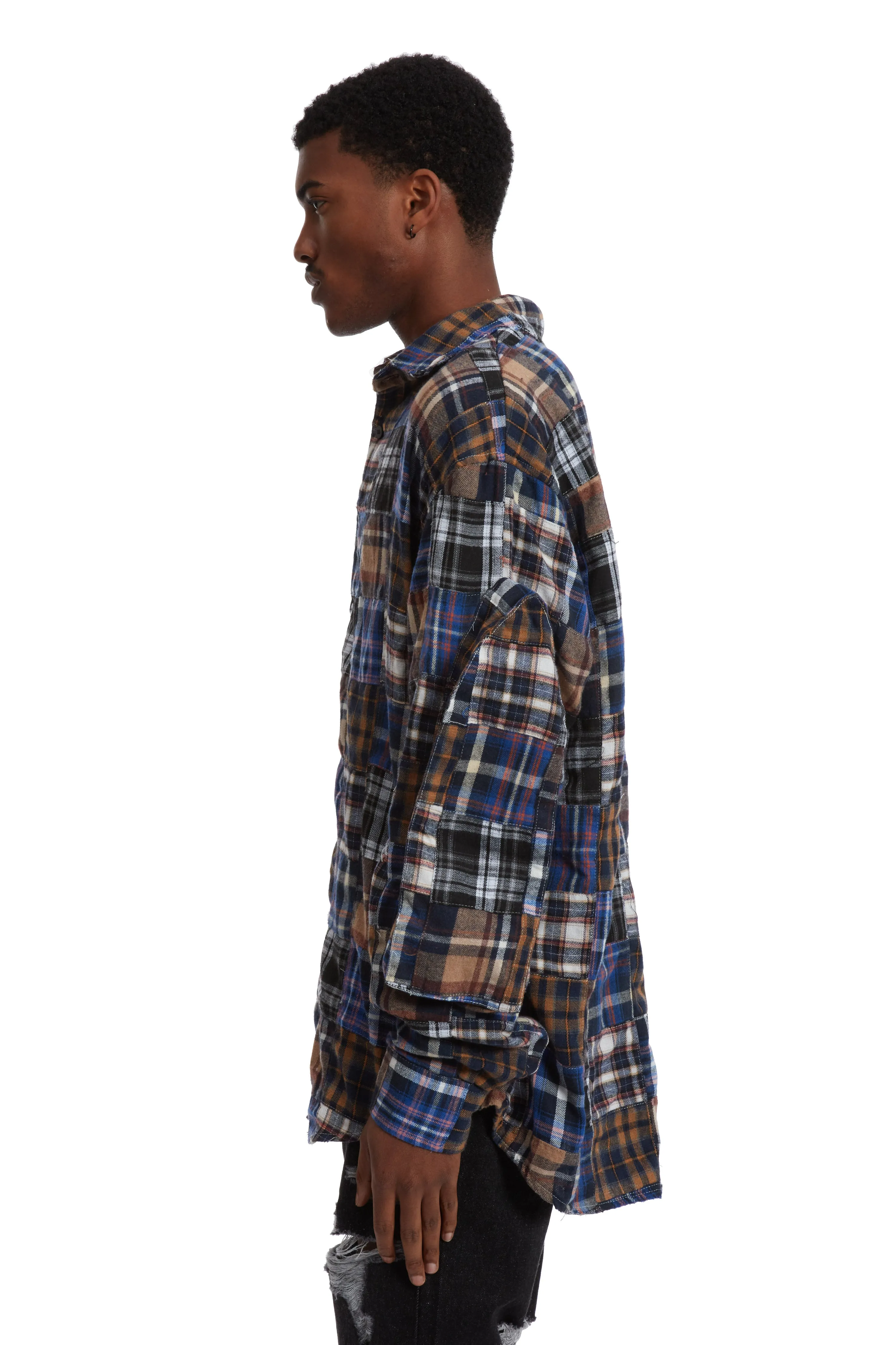 MULTI-PLAID POCKET FLANNEL