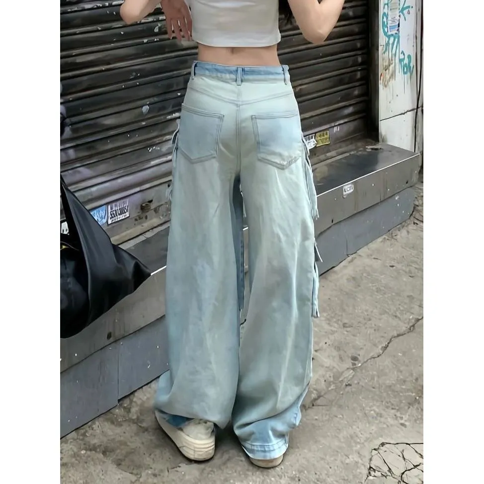 Multi-Pocket cargo Wide Leg Jeans