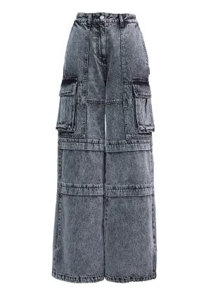 MULTI POCKET DENIM CARGO PANTS