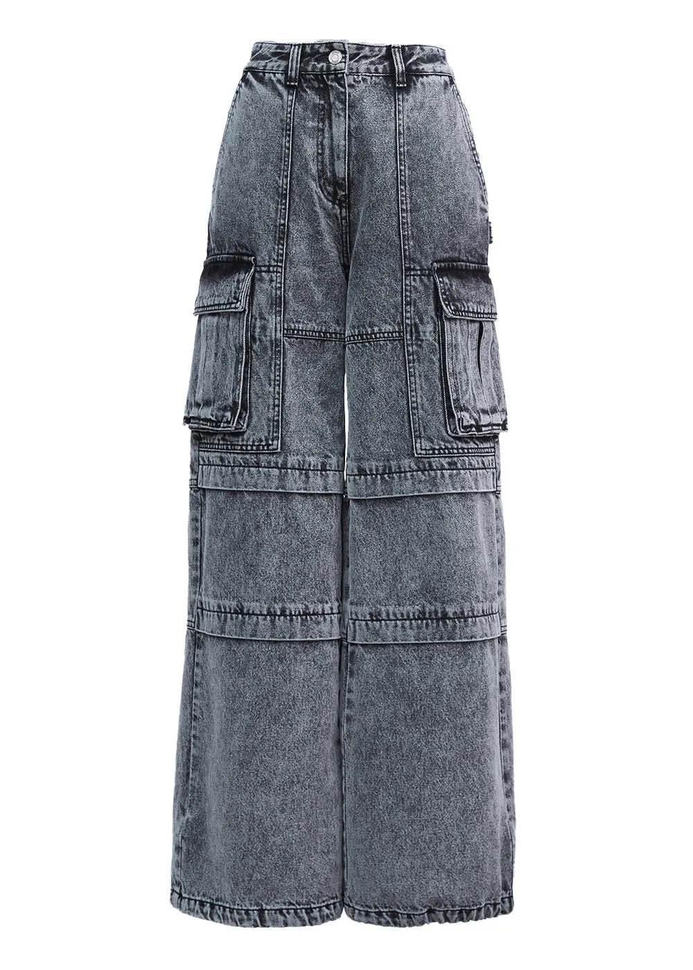 MULTI POCKET DENIM CARGO PANTS