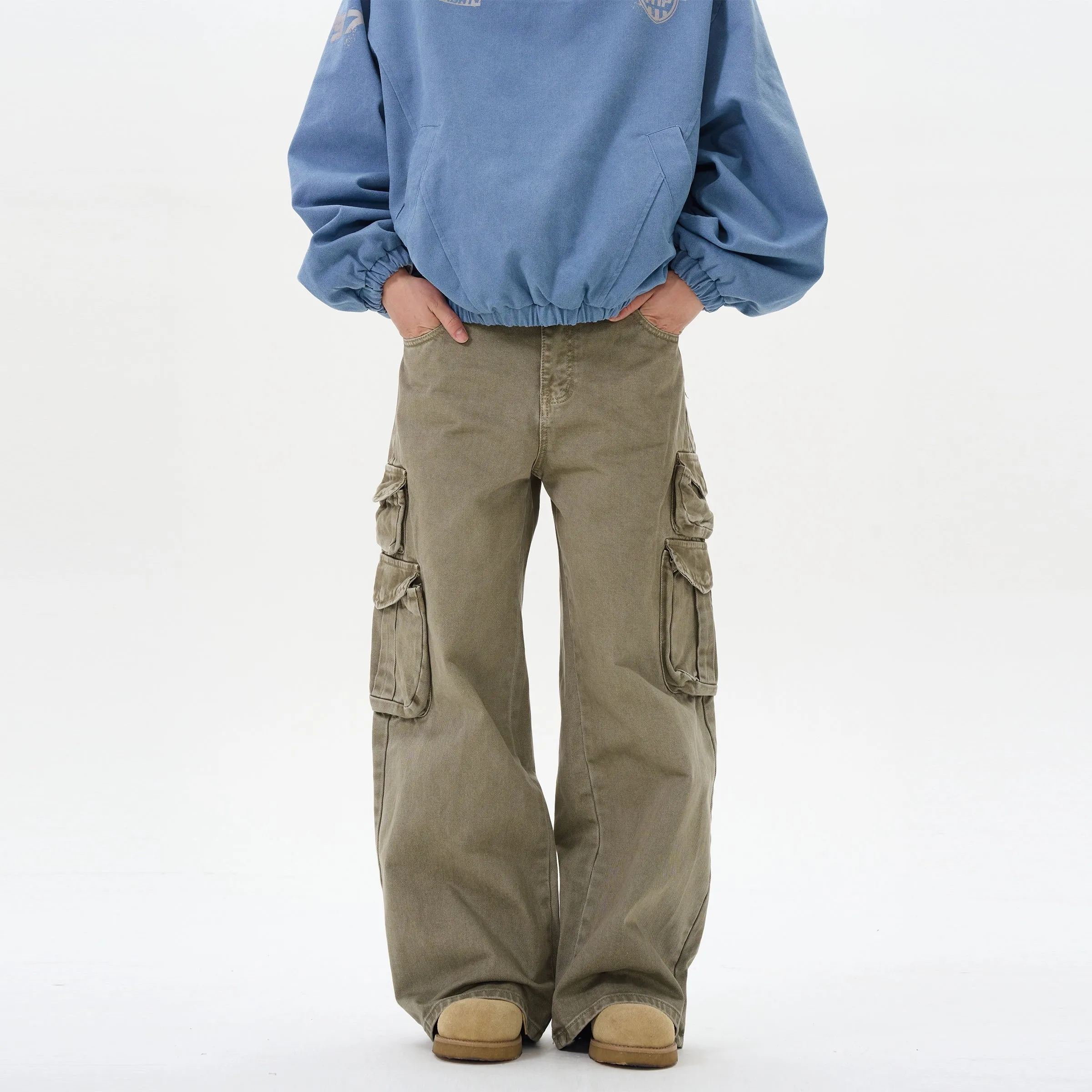 Multi-Pocket Distressed Cargo Pants