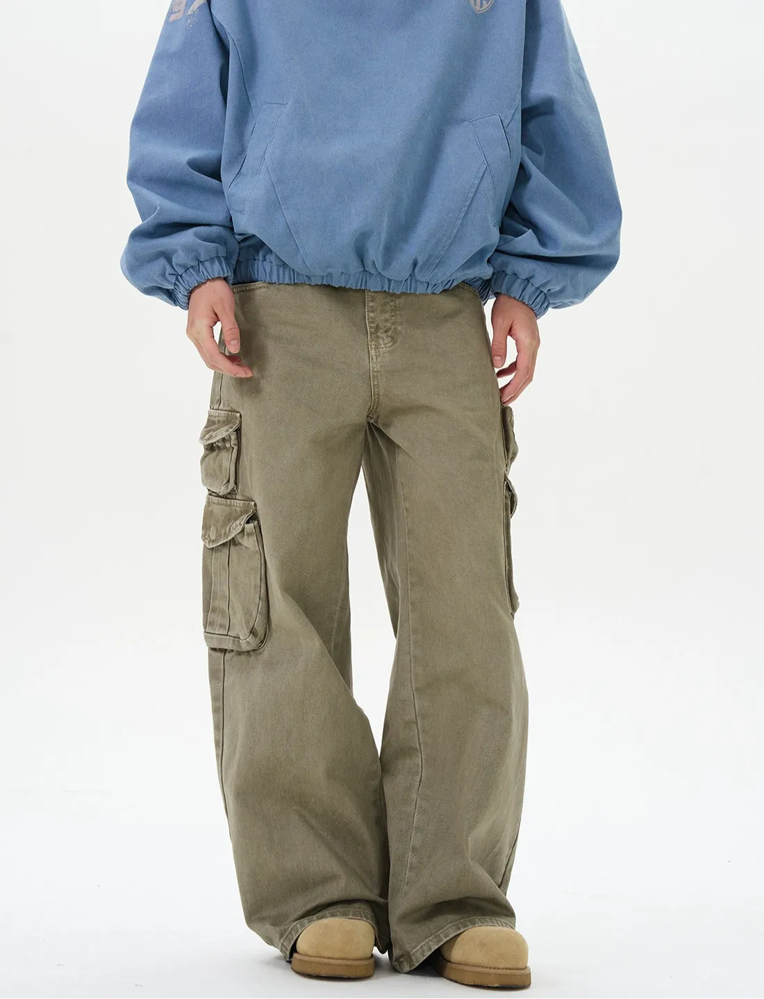 Multi-Pocket Distressed Cargo Pants