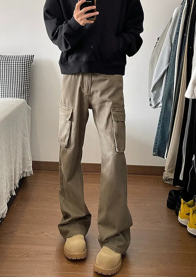 Multi-Pocket Flared Pants
