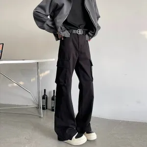 Multi-Pocket Flared Pants