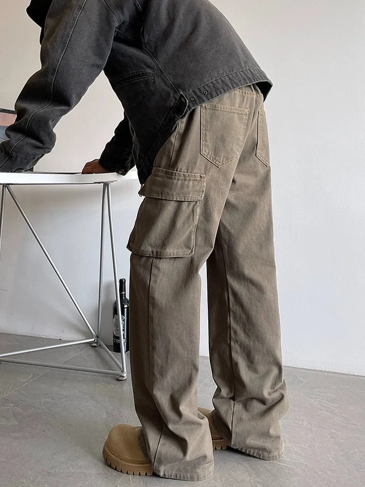 Multi-Pocket Flared Pants