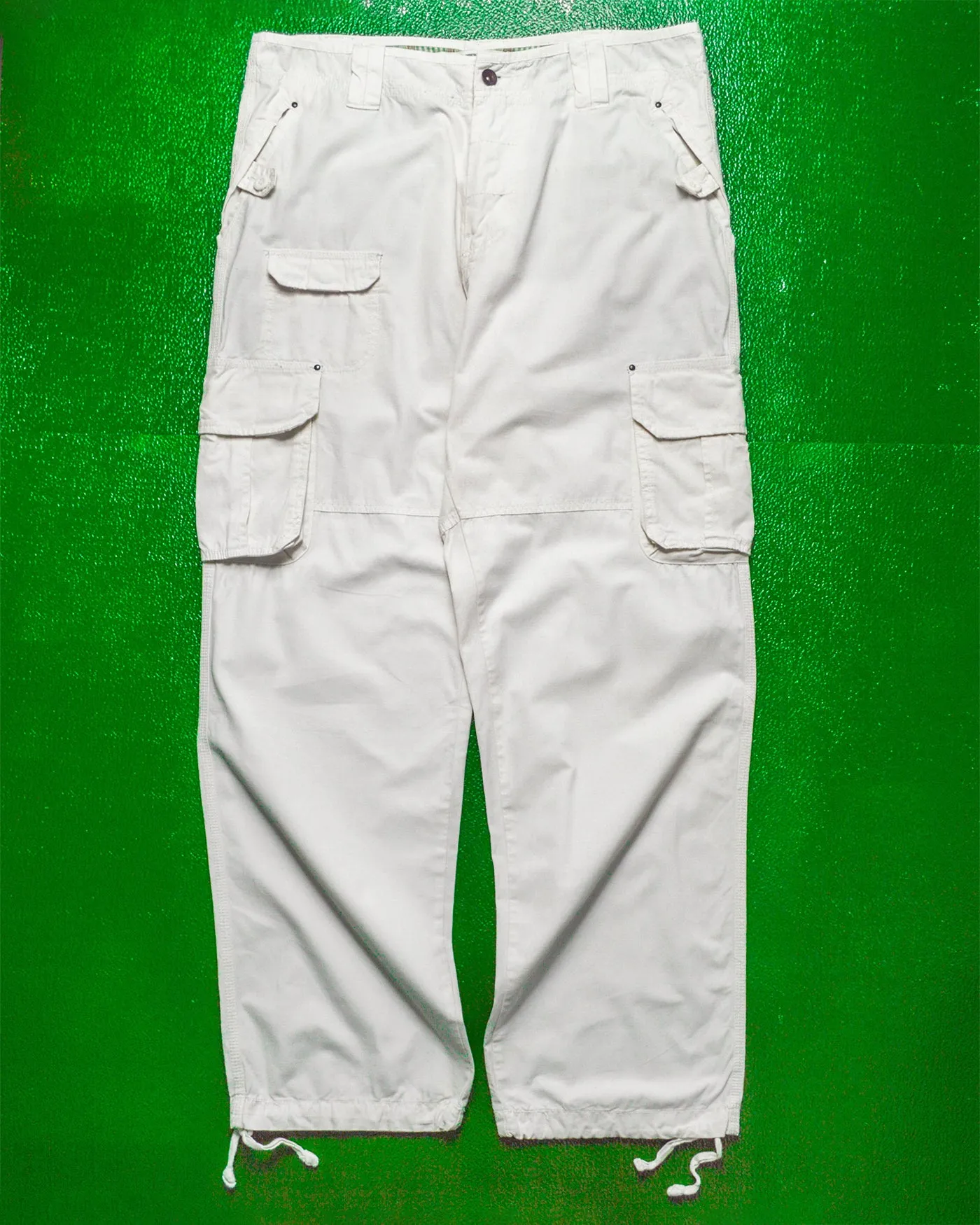 Multi-Pocket White Cargo Pants (34~36)